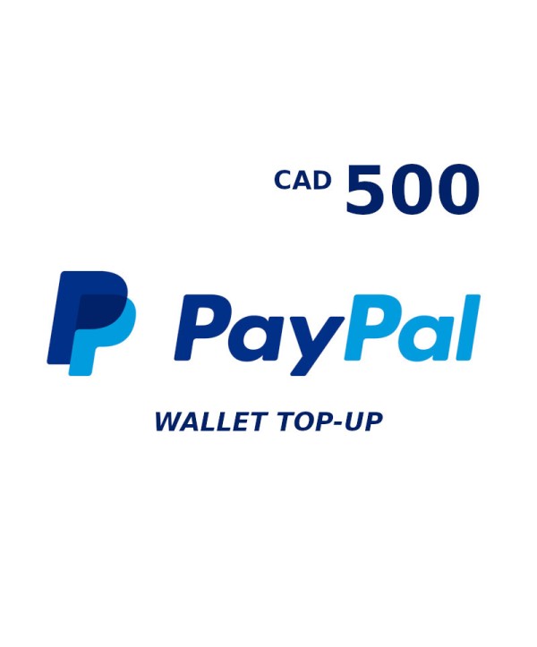 PayPal Wallet 500 CAD Top Up Key GLOBAL